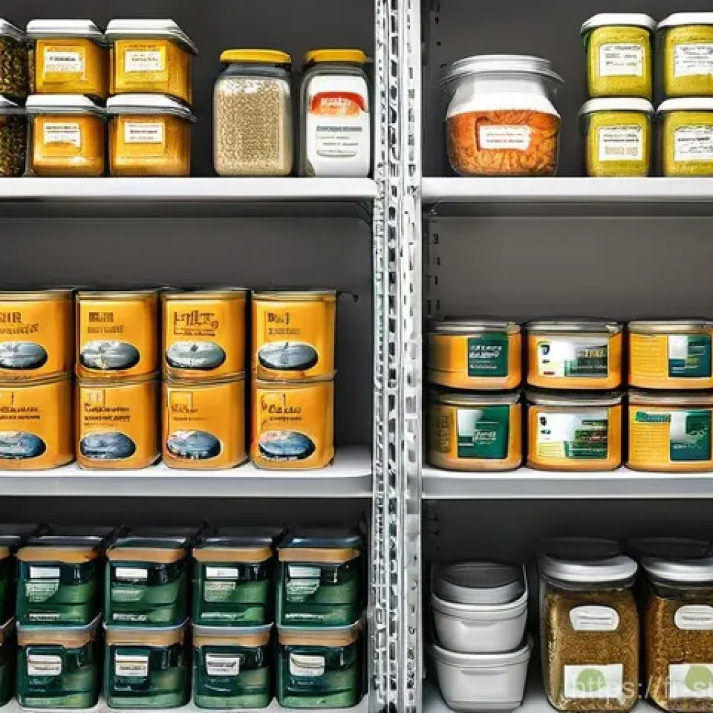 비상식량 보관 방법 - **Prompt 1: A Well-Organized and Serene Emergency Pantry**
    "A clean, brightly lit image of a wel...
