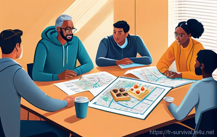 재난 발생 시 응급처치법 - **Prompt:** A vibrant, naturalistic photograph capturing a diverse family of four—two adults and two...