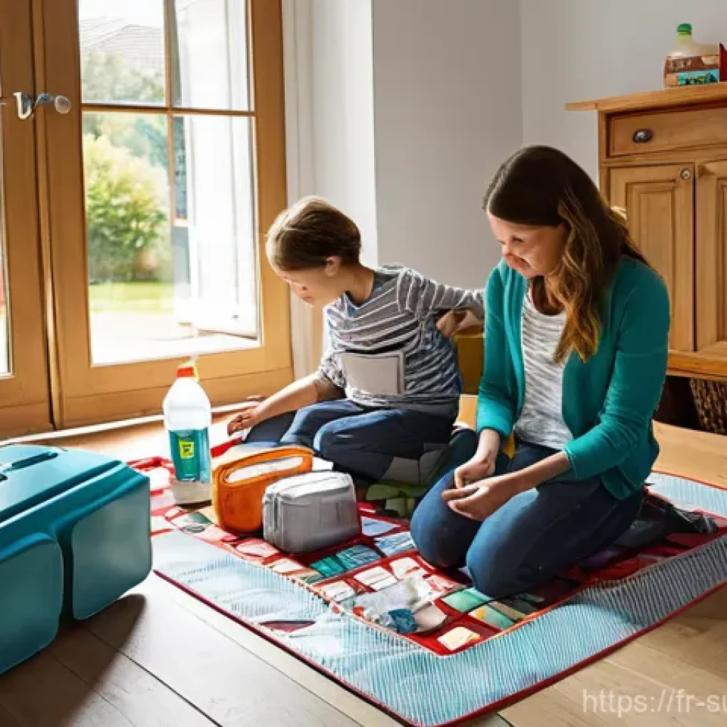 재난 대비 생존 훈련 영상 - **Prompt 1: Family Preparing an Emergency Kit**
    "A heartwarming, brightly lit scene in a modern ...